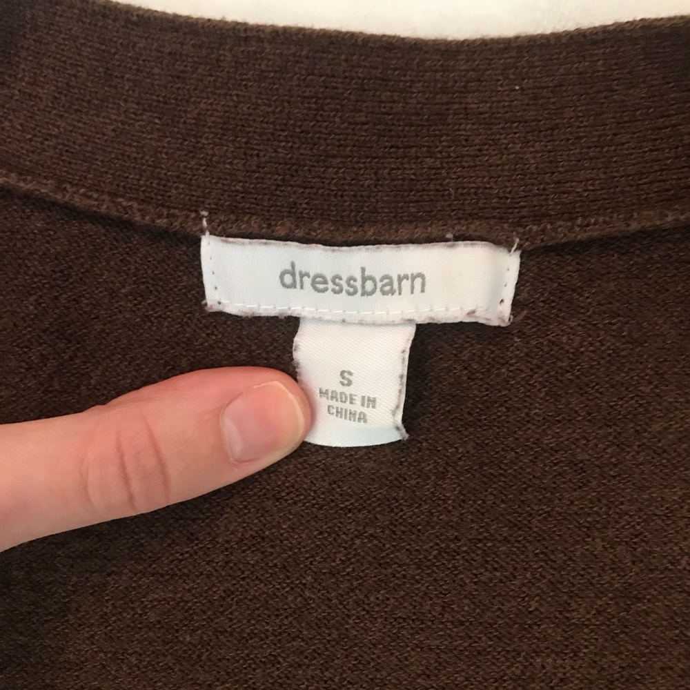 Dress Barn One Button Brown Cardigan Women’s Small - Picture 5 of 6